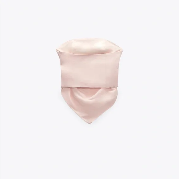ZARA strapless satin effect scarf top - Picture 7 of 8